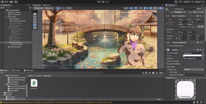 Visual Novel Game Unity Project Source Code by Jimmy Vegas Game Studios