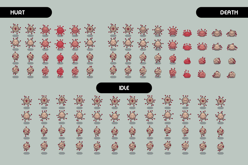 Beholder Monsters Top-Down Pixel Character Pack by Free Game Assets ...