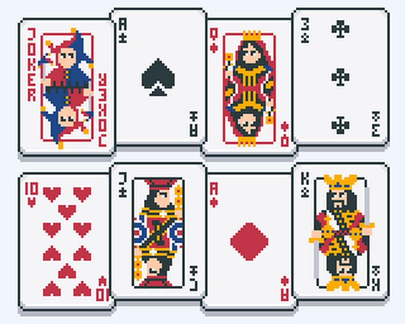 Deck of Pixel Art Playing Cards by Snoblin
