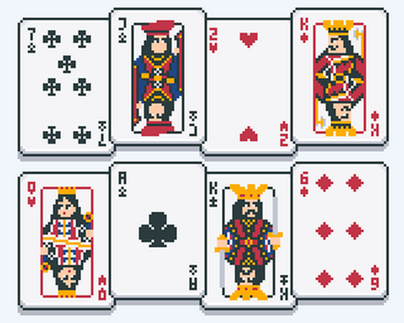 Deck of Pixel Art Playing Cards by Snoblin