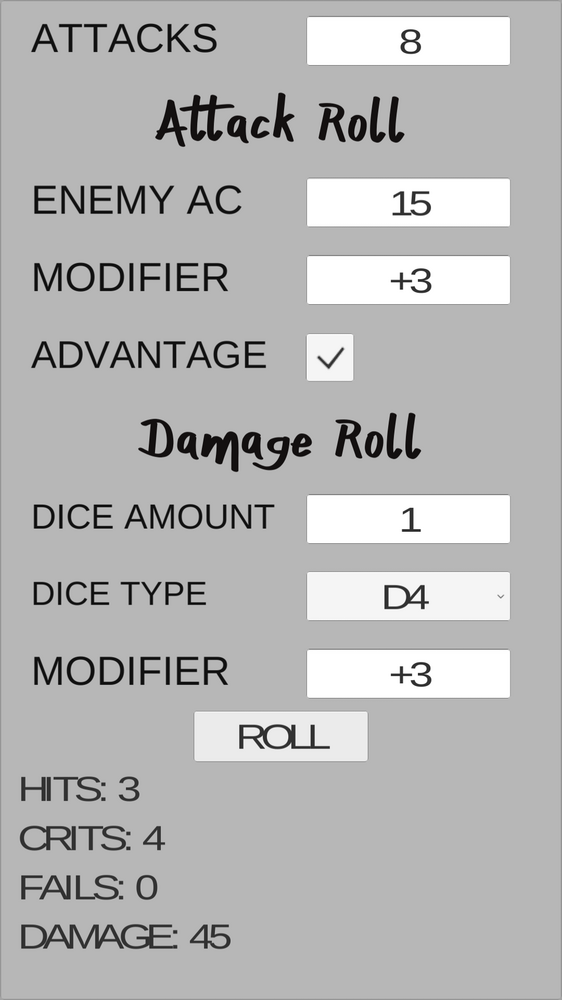 D&D Attack Roll App by TristanF
