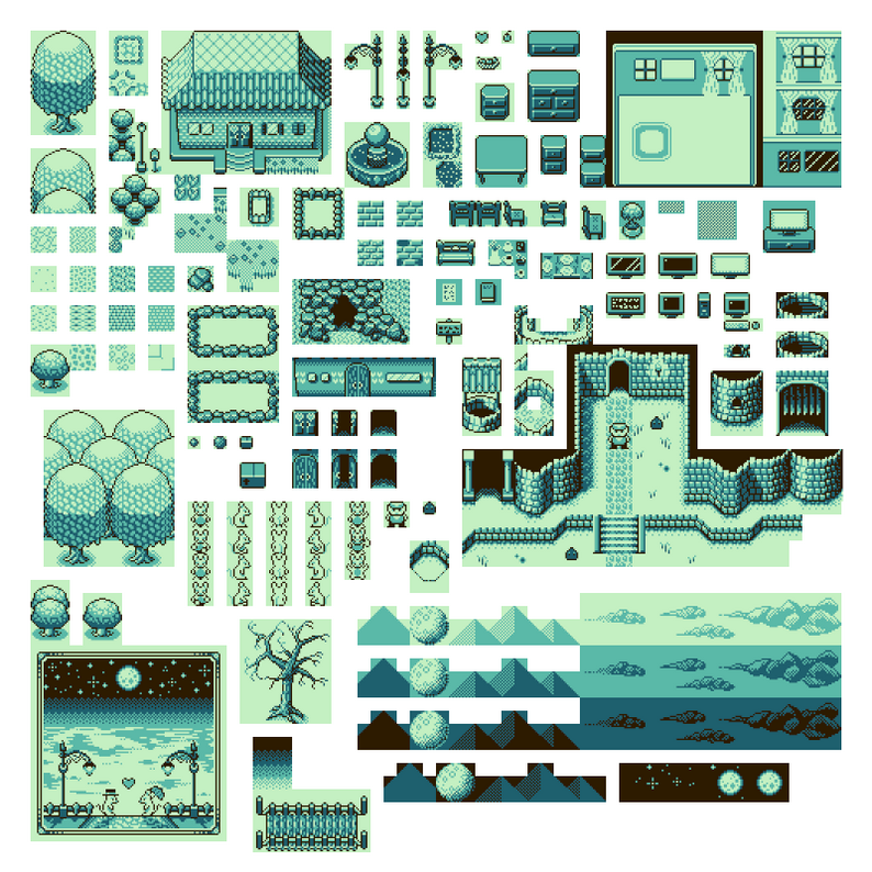 Castle & Village - Topdown GameBoy Tileset by LunarBlank