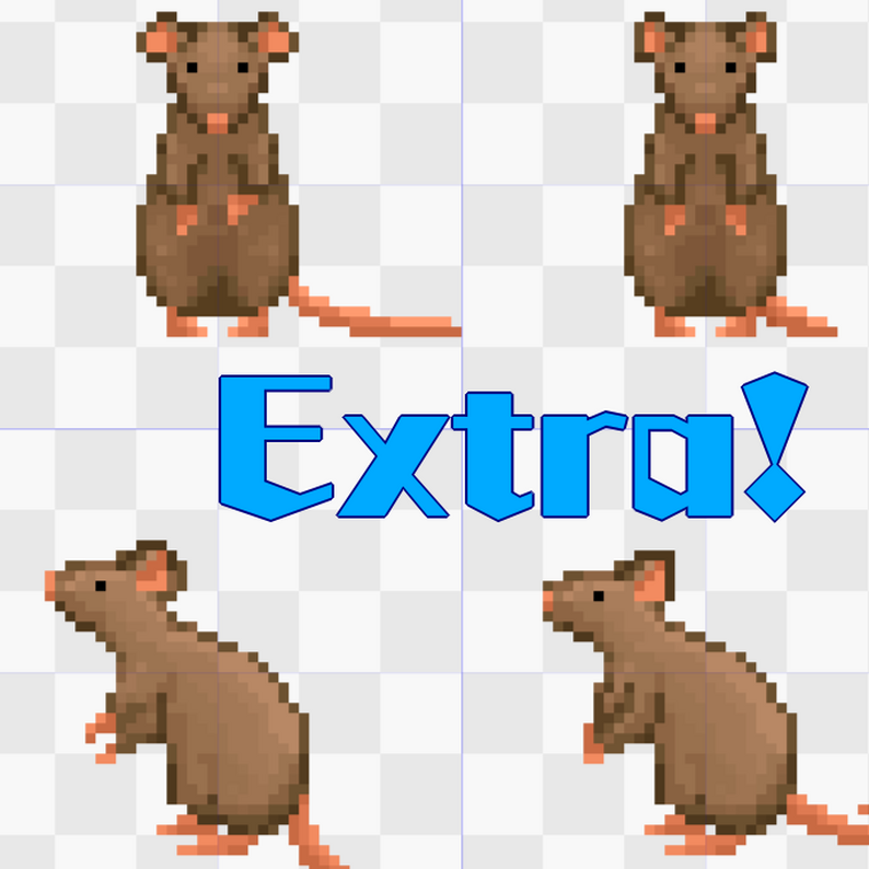 RATS!- 4 colors of Rat sprites 48*48, walking, standing, and dead! by Micax