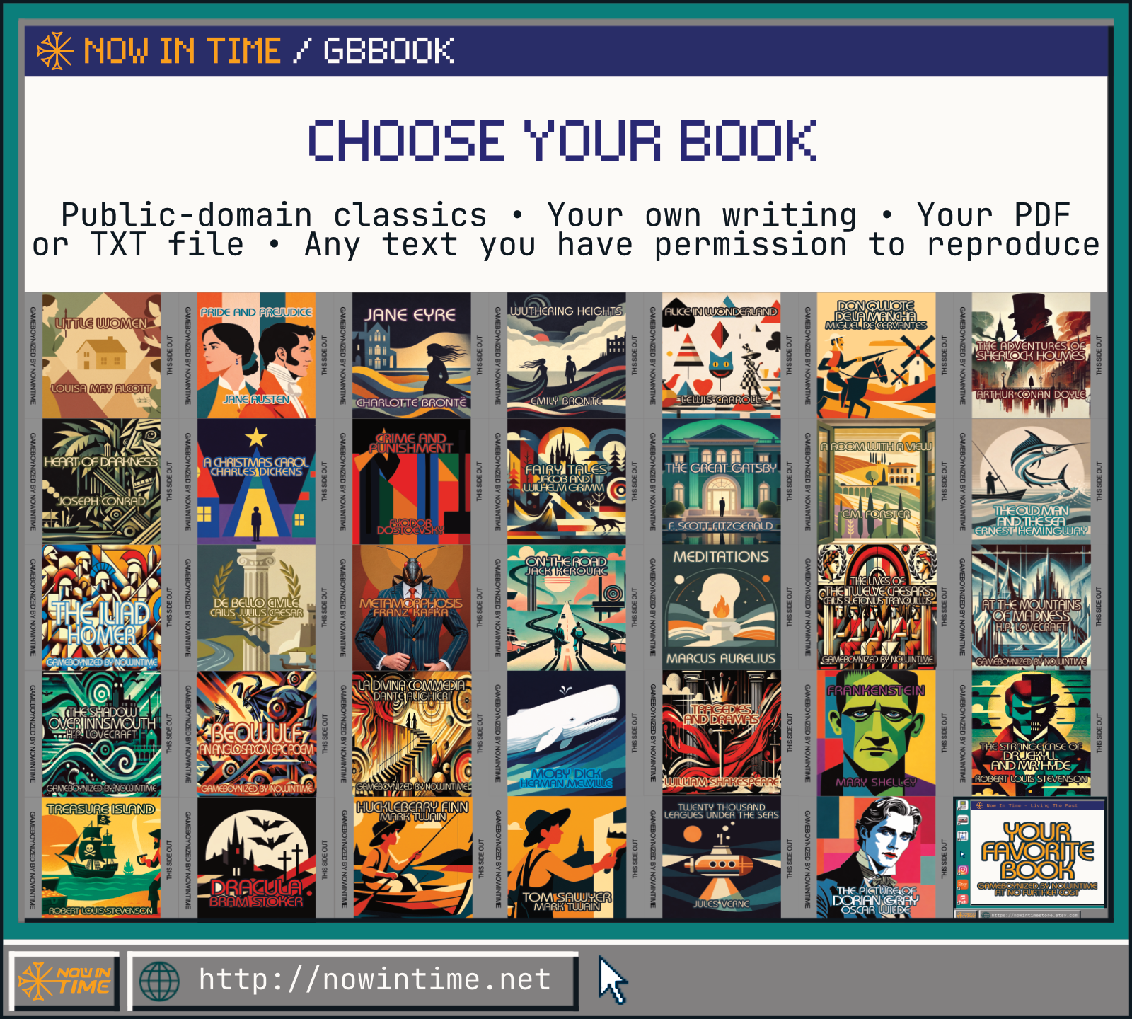 Screenshot 4 for GBbook - Custom Game Boy Cartridge with Books and Literature Classics