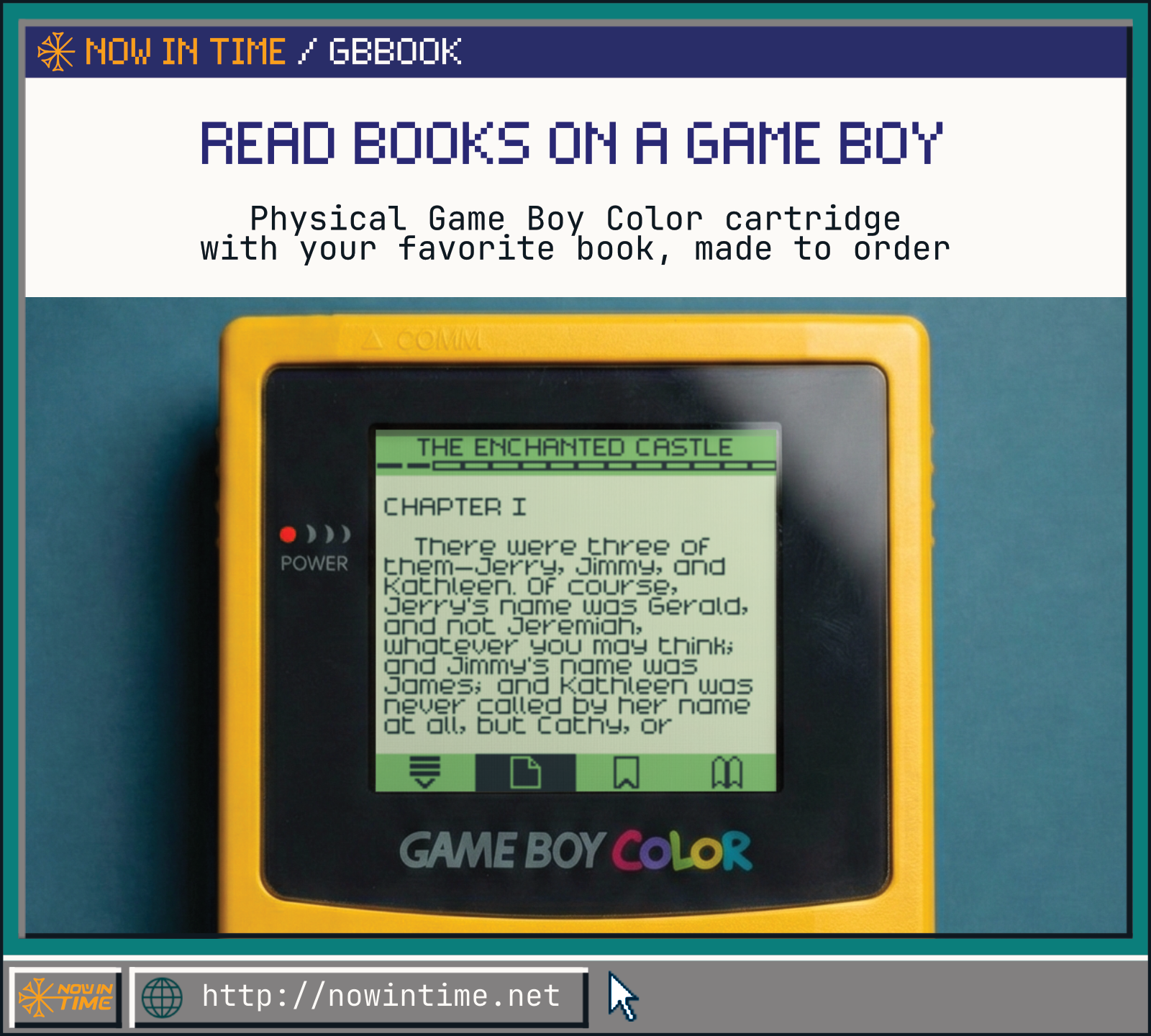 Screenshot 2 for GBbook - Custom Game Boy Cartridge with Books and Literature Classics