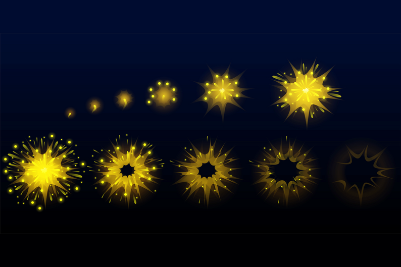 20 VFX 2D hand-drawn explosions with fire, smoke, water, lava, and ...