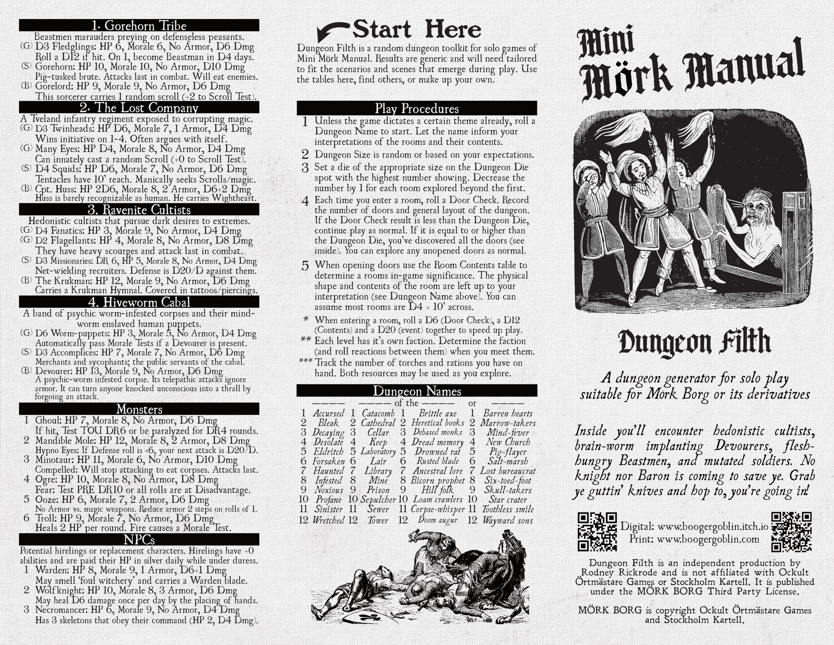 Screenshot 4 for Mini Mörk Manual, a solo rpg in a pamphlet