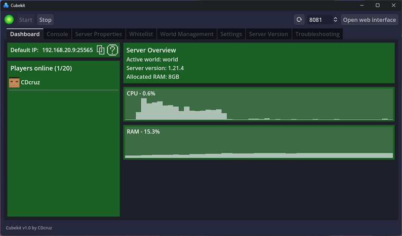 Cubekit - Minecraft Server Manager by CDcruz