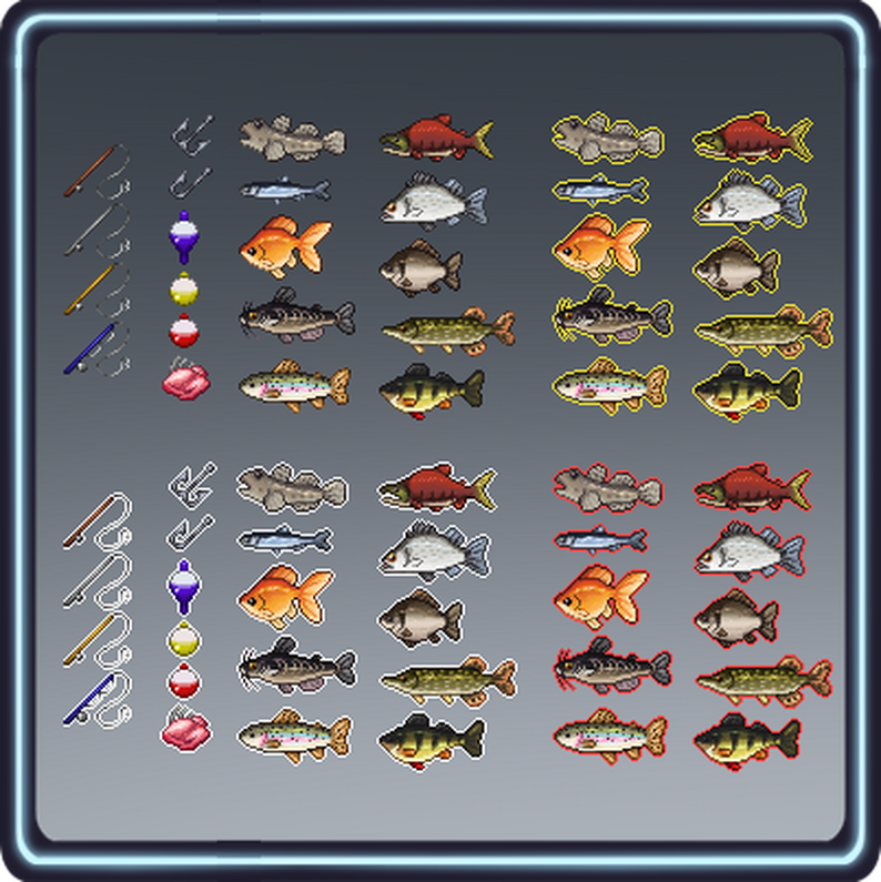Pixelart Freshwater Fish Mini Asset Pack by VoodooMoose