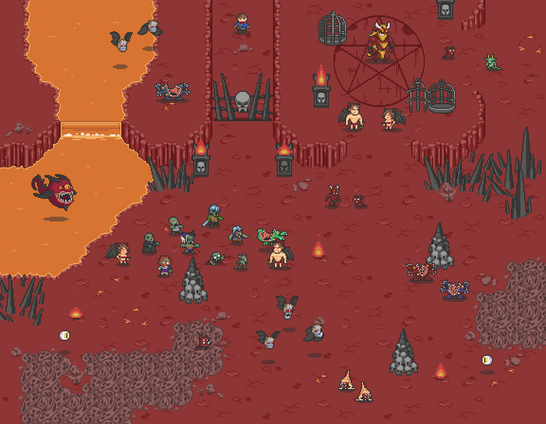 2D Pixel Art Hell Tileset by Elthen's Pixel Art Shop