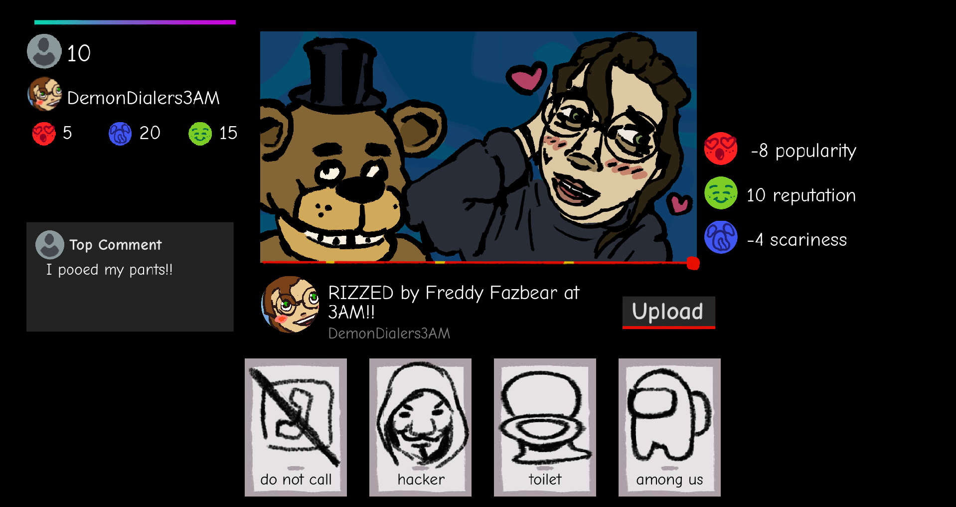 Screenshot 2 for 3AM Youtuber Simulator