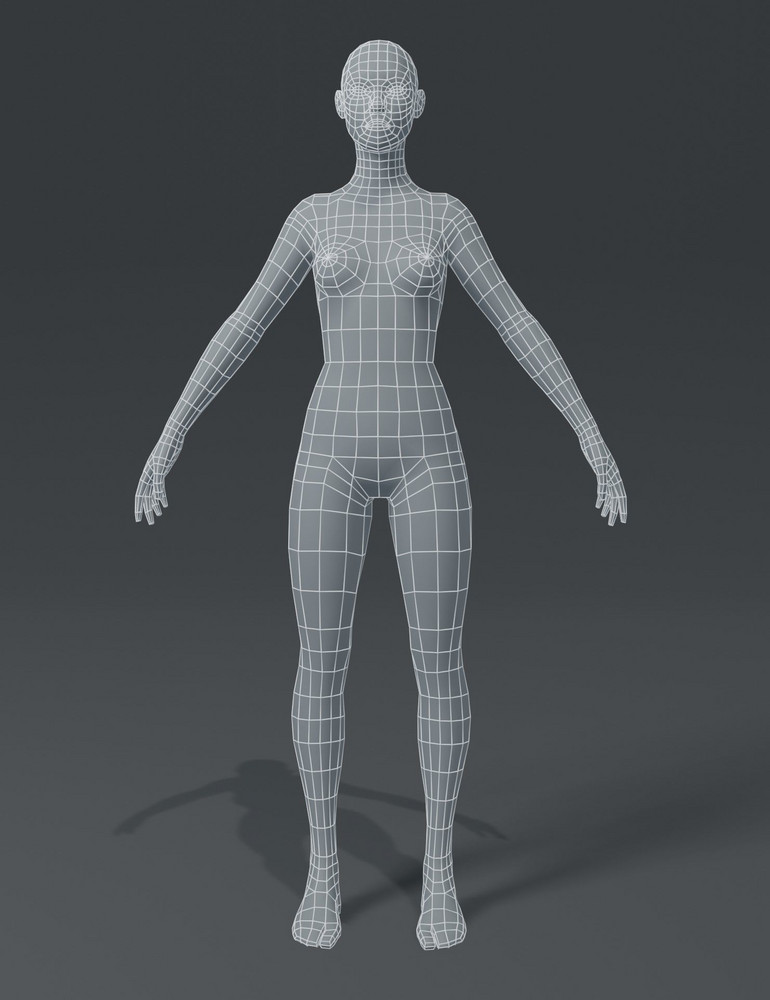 Female Body Base Mesh 3D Model by 3DDisco