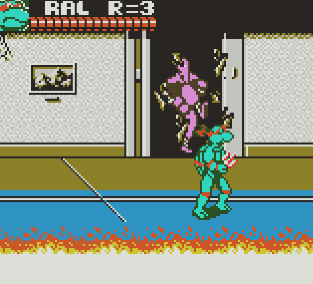 Screenshot 5 for TMNT THE ARCADE GAME TECH DEMO (For GameBoy Color)