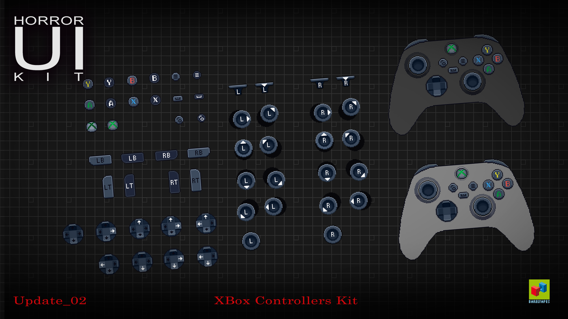 Pixel Art Horror UI/GUI Kit by Barely_Games