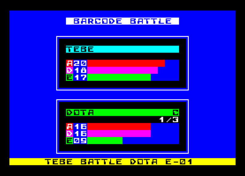 Barcode Battle (ZX Spectrum) by Matthew Begg by BASIC 10Liner