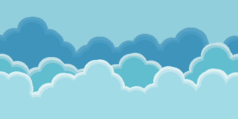 Cloudy Sky Pixel Art Infinite Background [free] By Savvycow