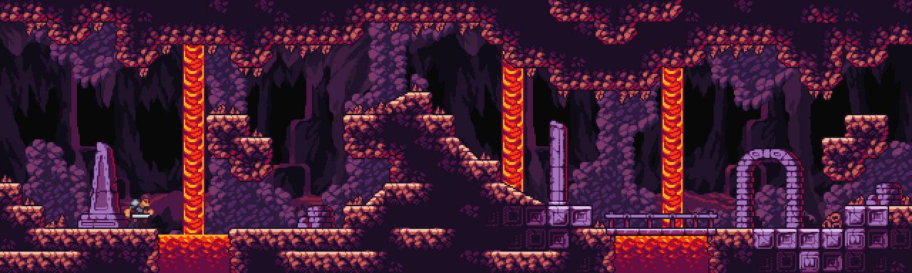 Lava Caves Fantasy Pixel Art Tileset by aamatniekss