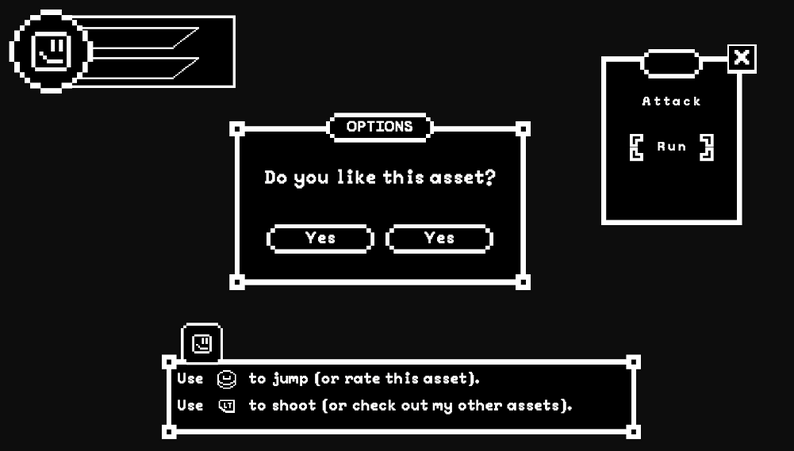 1-Bit UI Pixel Art by Chotto Inc