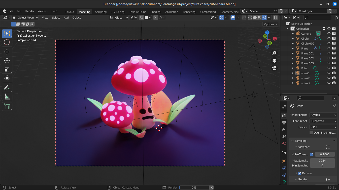  stylized mushroom blender 3d model game ready by wawis