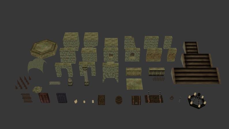 PSX Dungeon – Modular Asset Pack by Goblinatron
