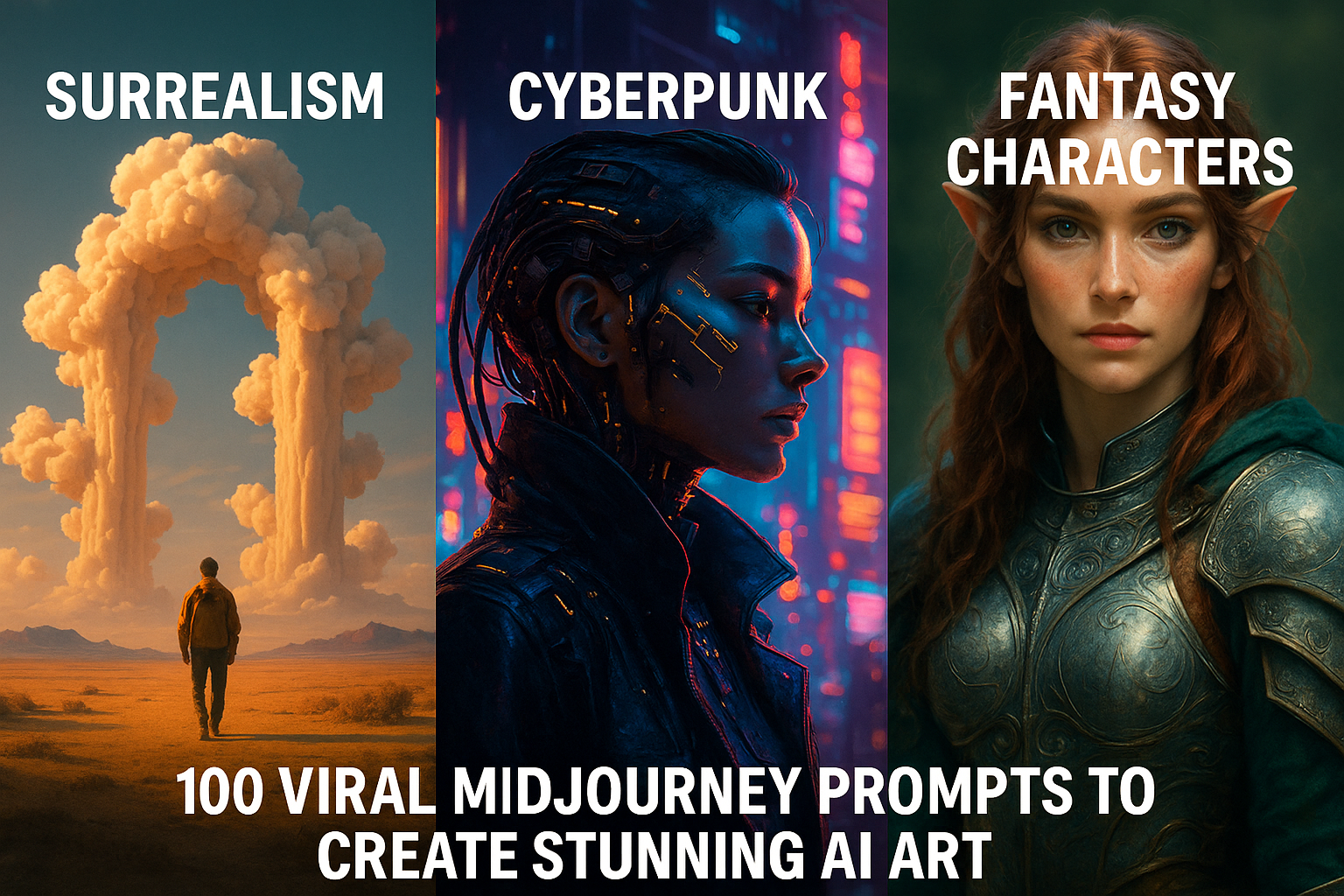 100 Viral Midjourney Prompts to Create Stunning AI Art by aiviralprompts)