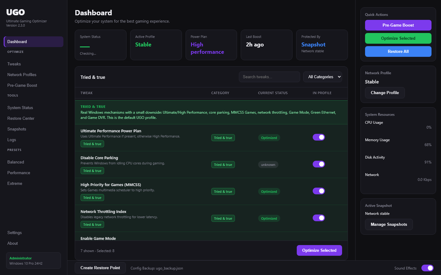 Screenshot 3 for Ultimate Game Optimizer (NOW FREE)