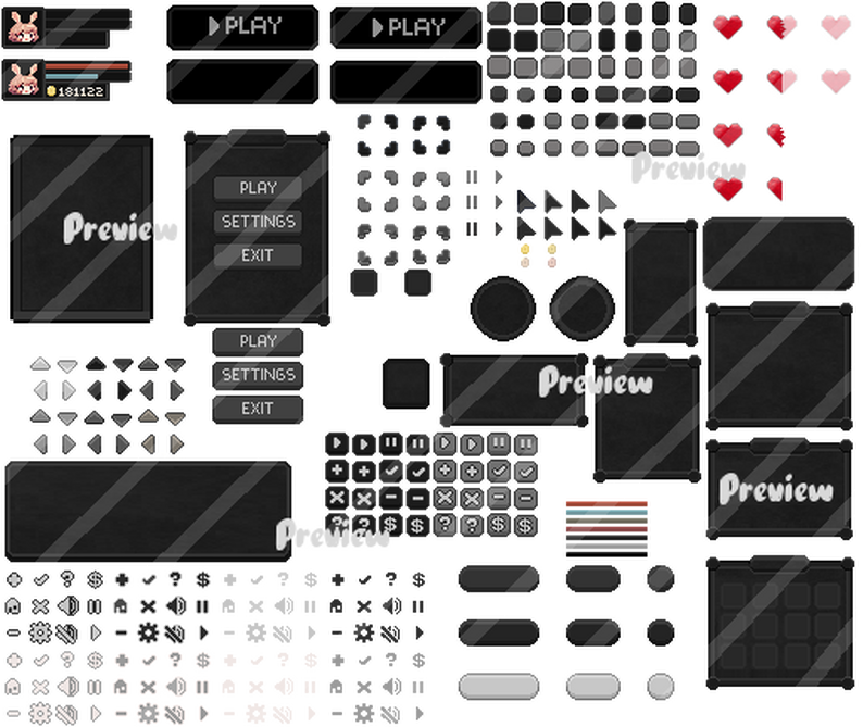 UI User Interface MEGA PACK by ToffeeCraft