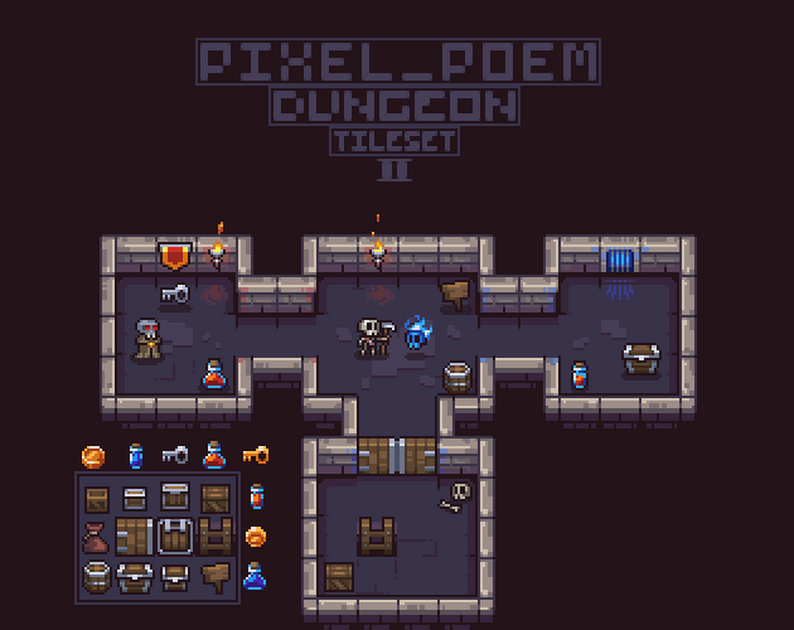 2D Pixel Dungeon Asset Pack by Pixel_Poem