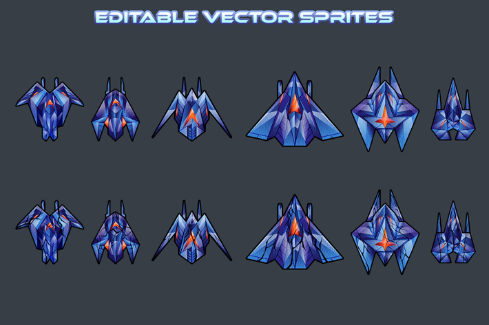 Enemy SpaceShip 2D Sprites by Free Game Assets (GUI, Sprite, Tilesets)