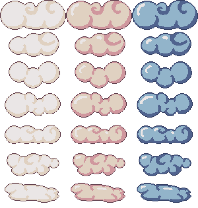 Pixel Art Clouds by Gabl