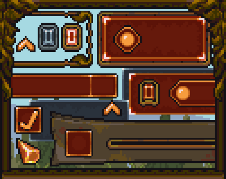 Pixel Art Fantasy UI Interface Asset Pack by GandalfHardcore