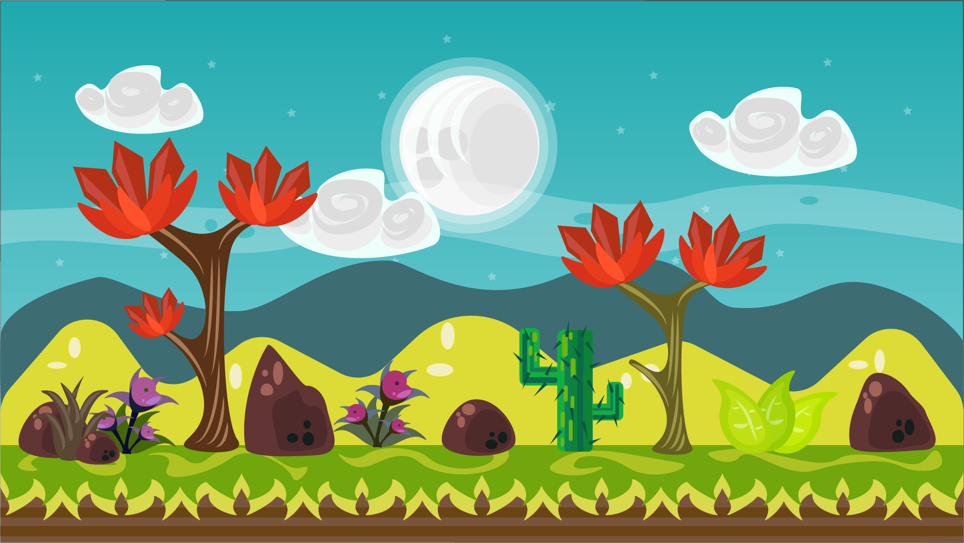 Download FREE 2D Vector Game Background by MarwaMJ