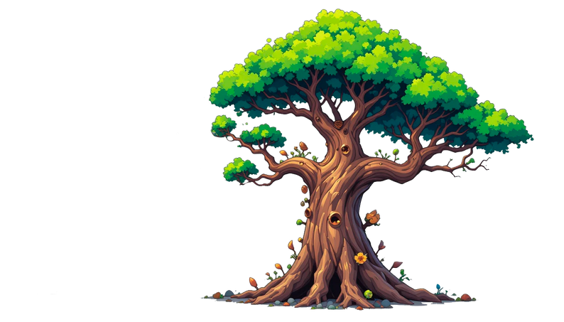 Cartoon Fantasy Tree 2D Game Asset by Percyes