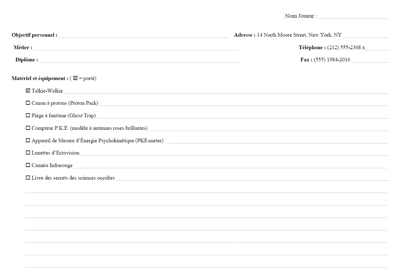 Screenshot 3 for 10 fiches de personnage pour SOS Fantômes JdR (version française)