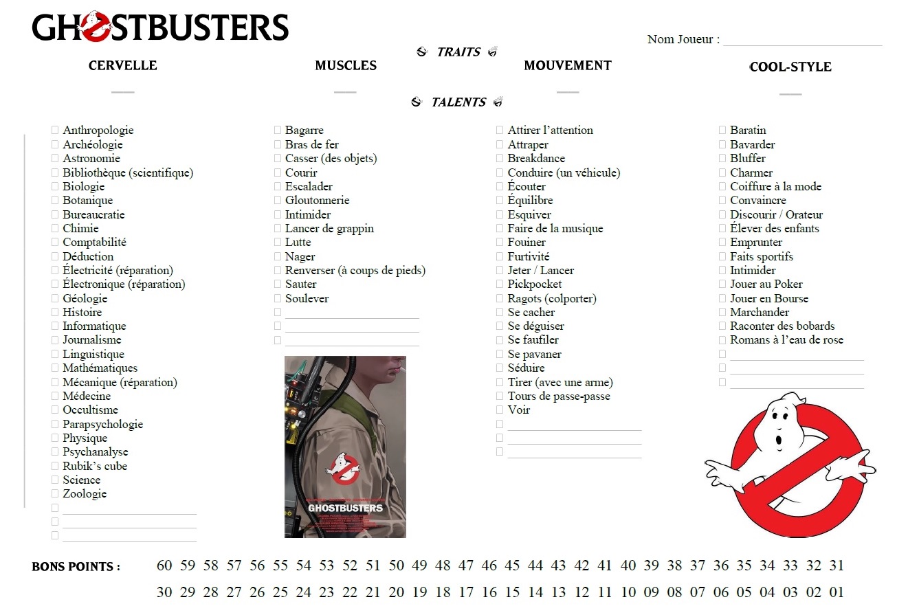 Screenshot 2 for 10 fiches de personnage pour SOS Fantômes JdR (version française)