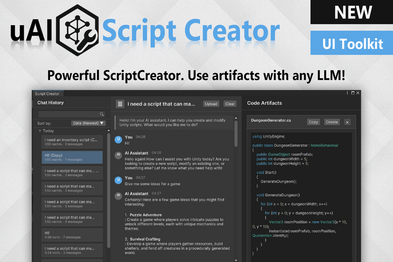 Unity uAI - Pro Creator (Code, 3D, Sound, Shaders, Images and more) by ...