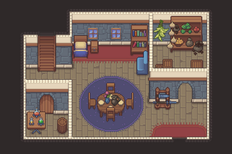 Free Home Top-Down Pixel Art Asset by Free Game Assets (GUI, Sprite ...