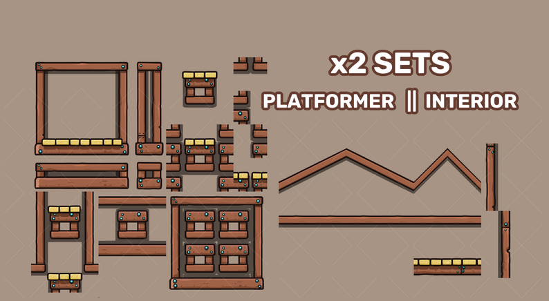 Wooden interior tileset by Robert Brooks - gamedeveloperstudio.com