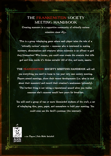 Screenshot 5 for The Frankenstein Society Meeting Handbook