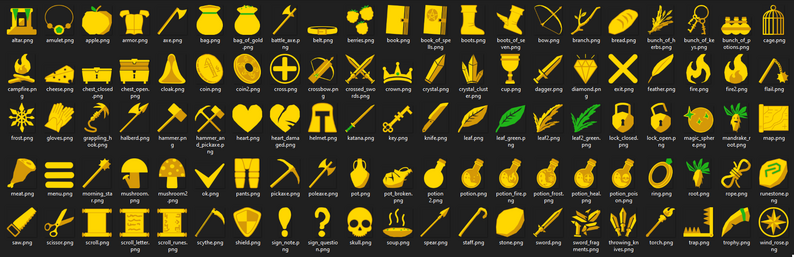 [FREE] Fantasy Icons Pack - 100+ RPG Assets by Elf_Merchant