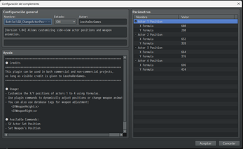Change Actor Position For RPG Maker MZ by LeashaX