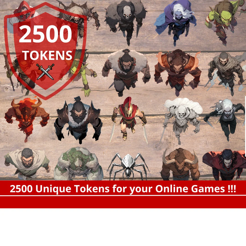 2500 Top down view Tokens for Tabletop RPGs Perfect for Roll20, Foundry ...