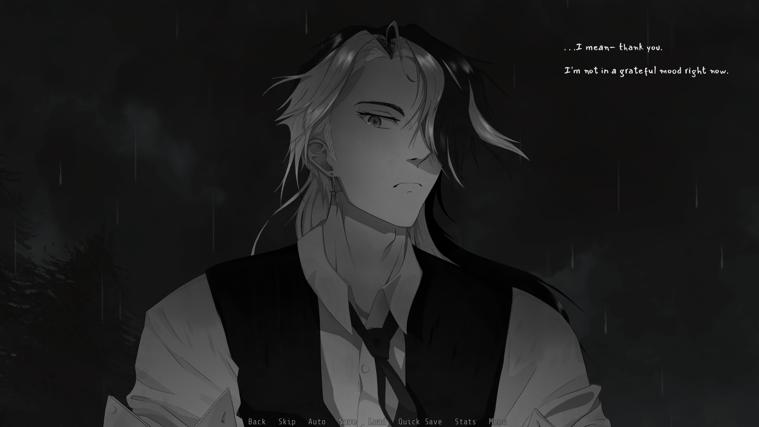 Darkness Calls the Raven: outside the diner, on the road.