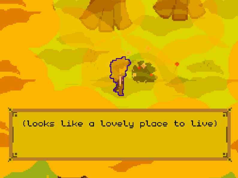 The player hides in some trees.