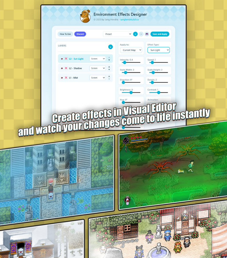 Dynamic Environment Effects - RPG Maker MZ Plugin by Sang Hendrix