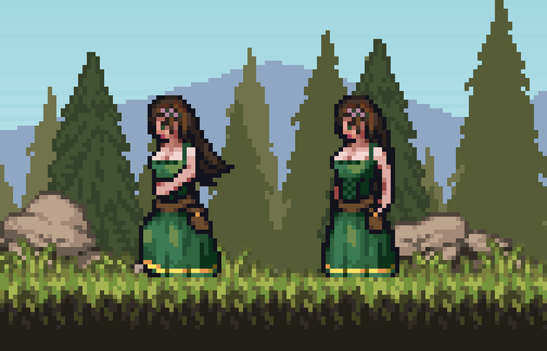 Pixel Art Female Character - 2D Sidescroller by GandalfHardcore