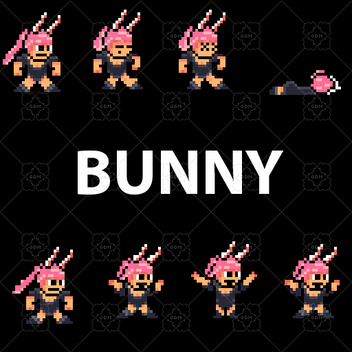 Bunny Girl Pixel Character - 32x32 Sprite Pack by Lefrataxa