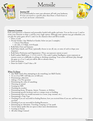 Screenshot 3 for Mensile - A Tarot Based TTRPG