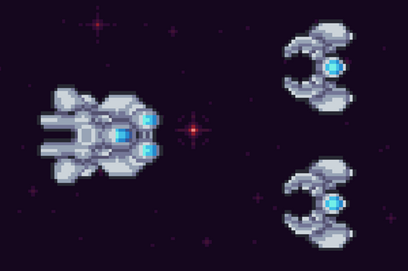 2D Pixel Spaceships Kit by Venogear
