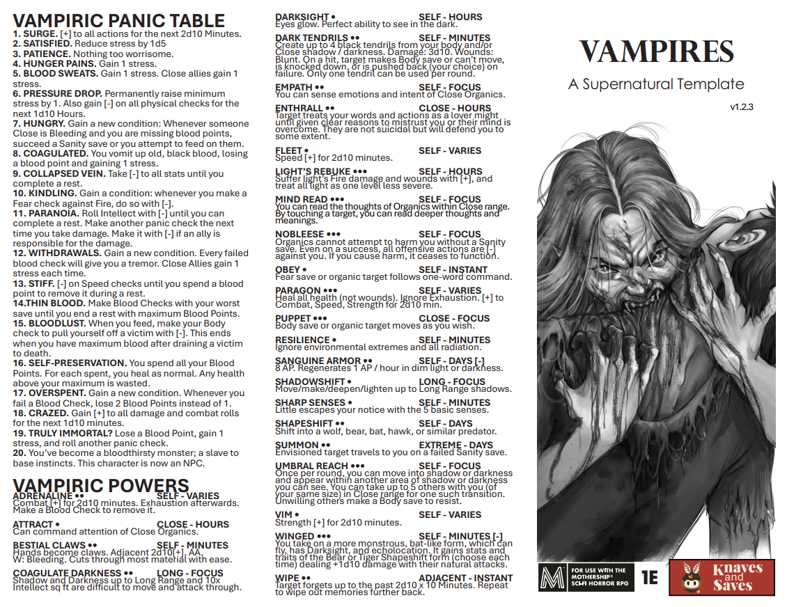 Screenshot 2 for Vampires: A Supernatural Character Template
